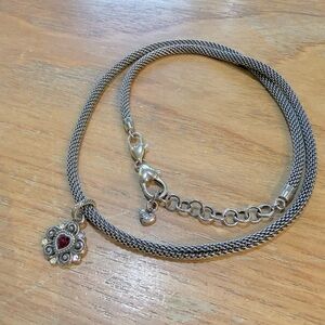 Elegant Silver Plated Necklace with Heart Pendant